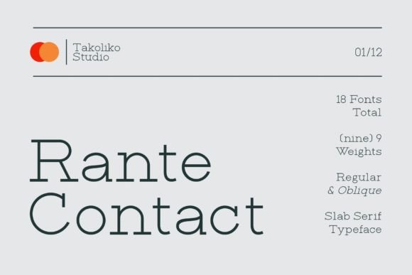 Rante Contact: A Slab Serif Typeface for Confident and Versatile Design